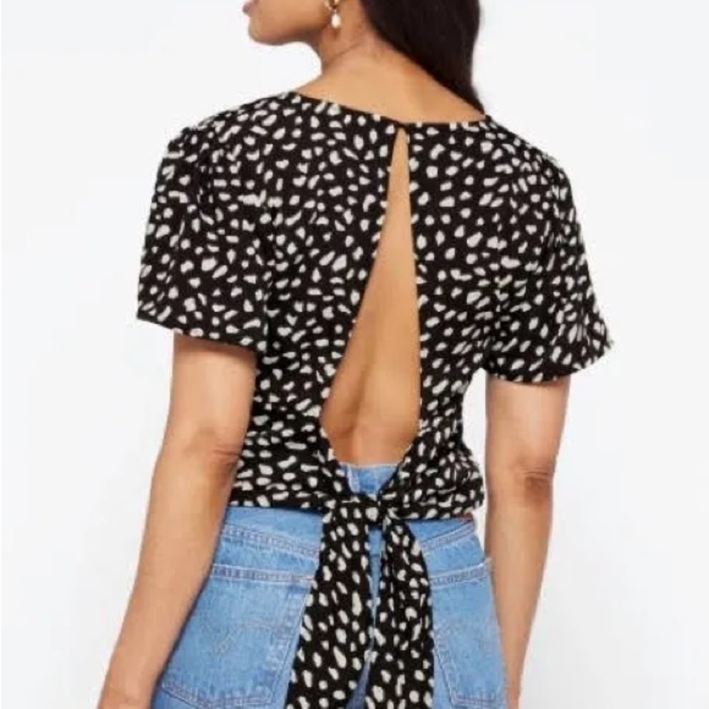 Lush Black and White Patterned Top